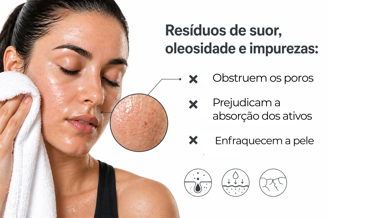 Imagem provisória — acúmulo de oleosidade e impurezas na pele